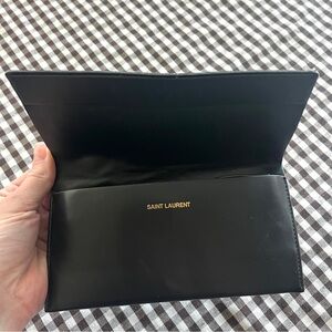 Saint Laurent Black Leather Glasses Case